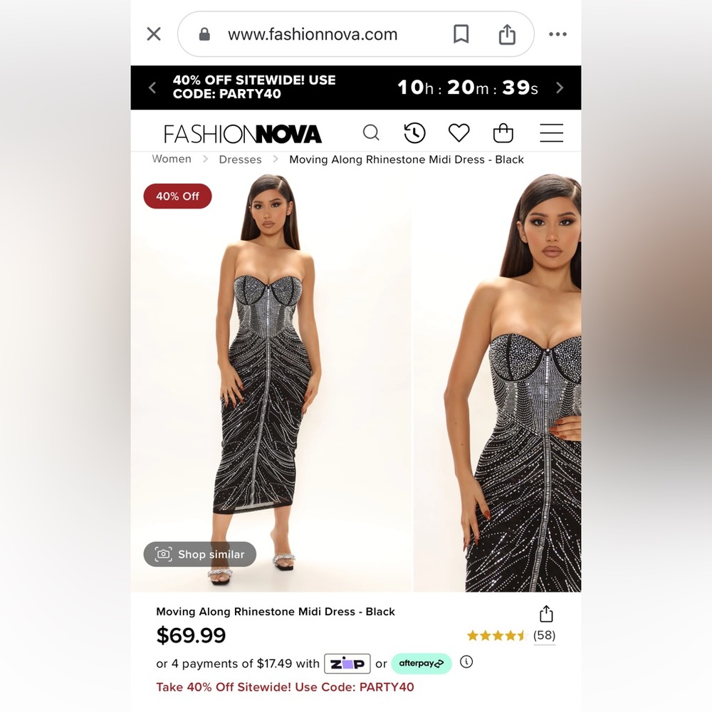 Fashion nova dress new with tags 1xl